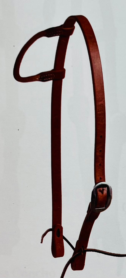 3/4” Single Adj 1 ear Headstall-Oiled