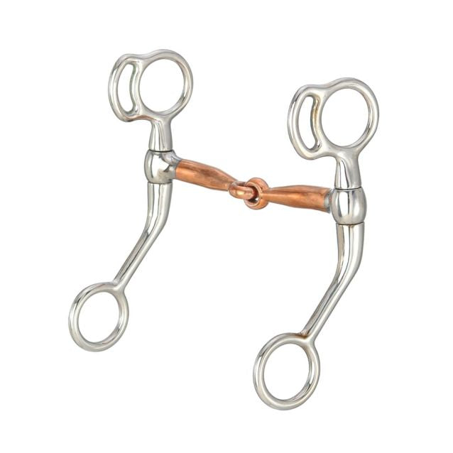 TOUGH1 MINIATURE TRAINING SNAFFLE WITH COPPER MOUTH - 3 1/2"