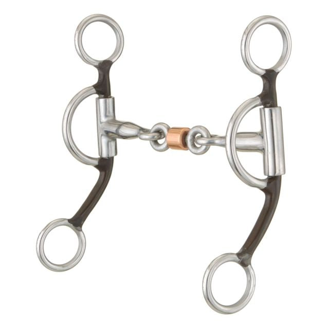 TOUGH1 ANTIQUE BROWN 3-PIECE SNAFFLE BIT