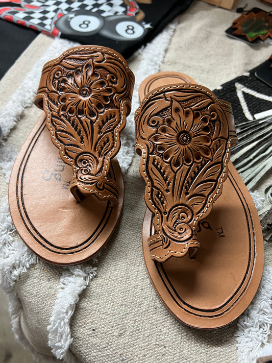 Tooled sandals size 8