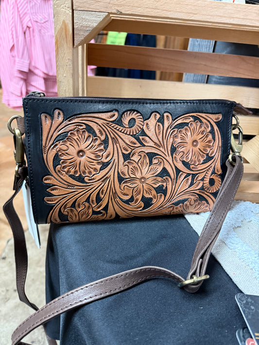 Leather crossbody purse