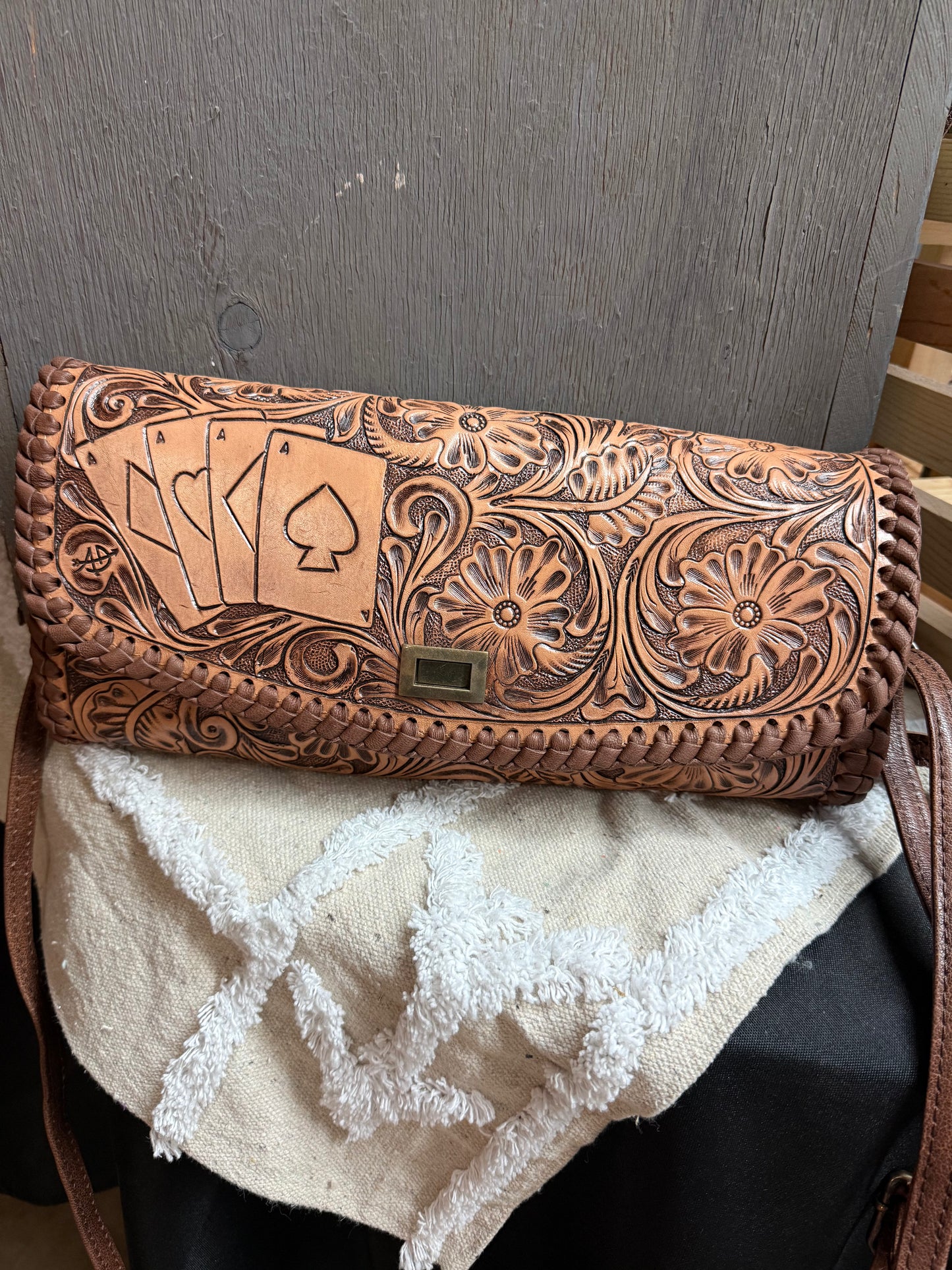 Small tooled crossbody