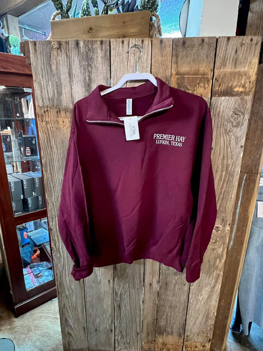 Maroon PH quarter zip sweatshirt